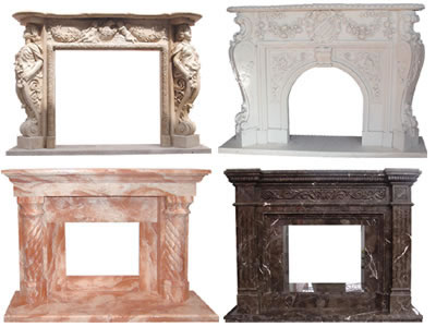 Carved fireplace and fireplace surrounds