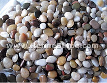 Multicolor polished river pebble