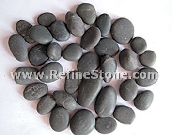 Black Unpolished river pebble