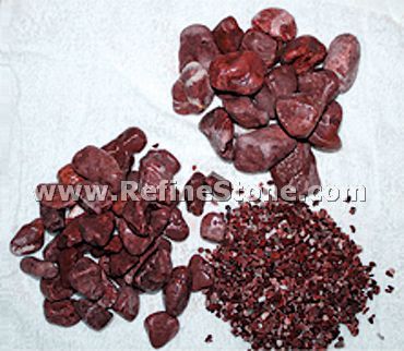 Dark red tumbled pebblestone