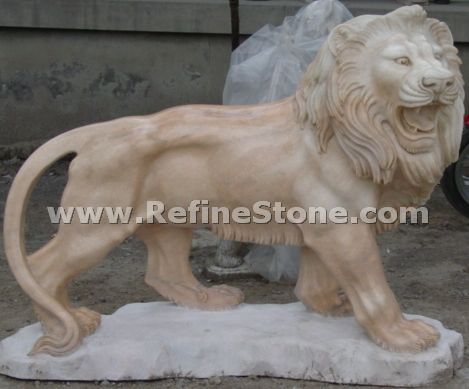 Garden stone carving lion statue