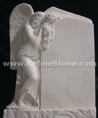 White marble angel sculpture