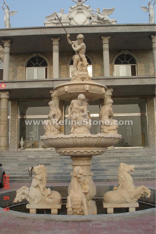 natural yellow marble fountain