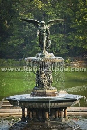 Water fountain with human statue
