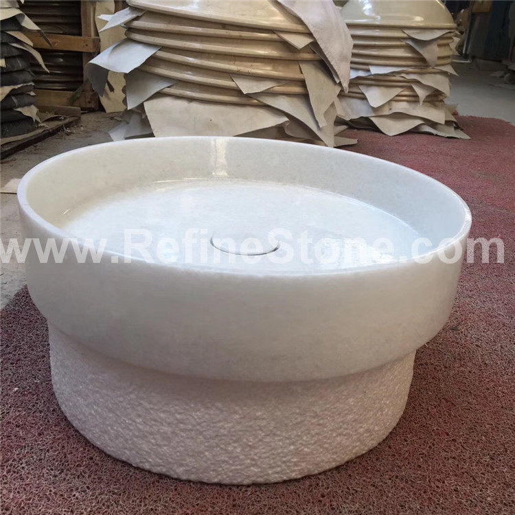 Crystal white marble sink