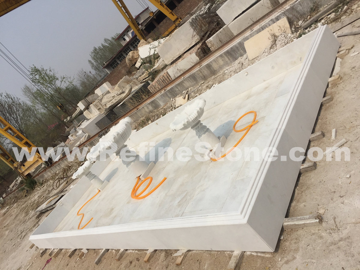 Outside White Marble Fountain