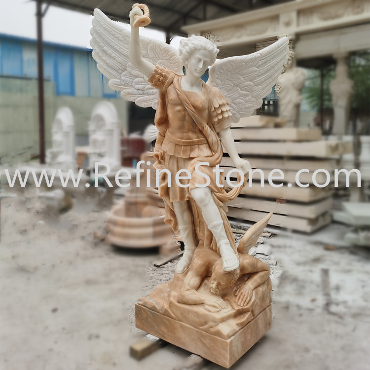 Sunset red marble statue