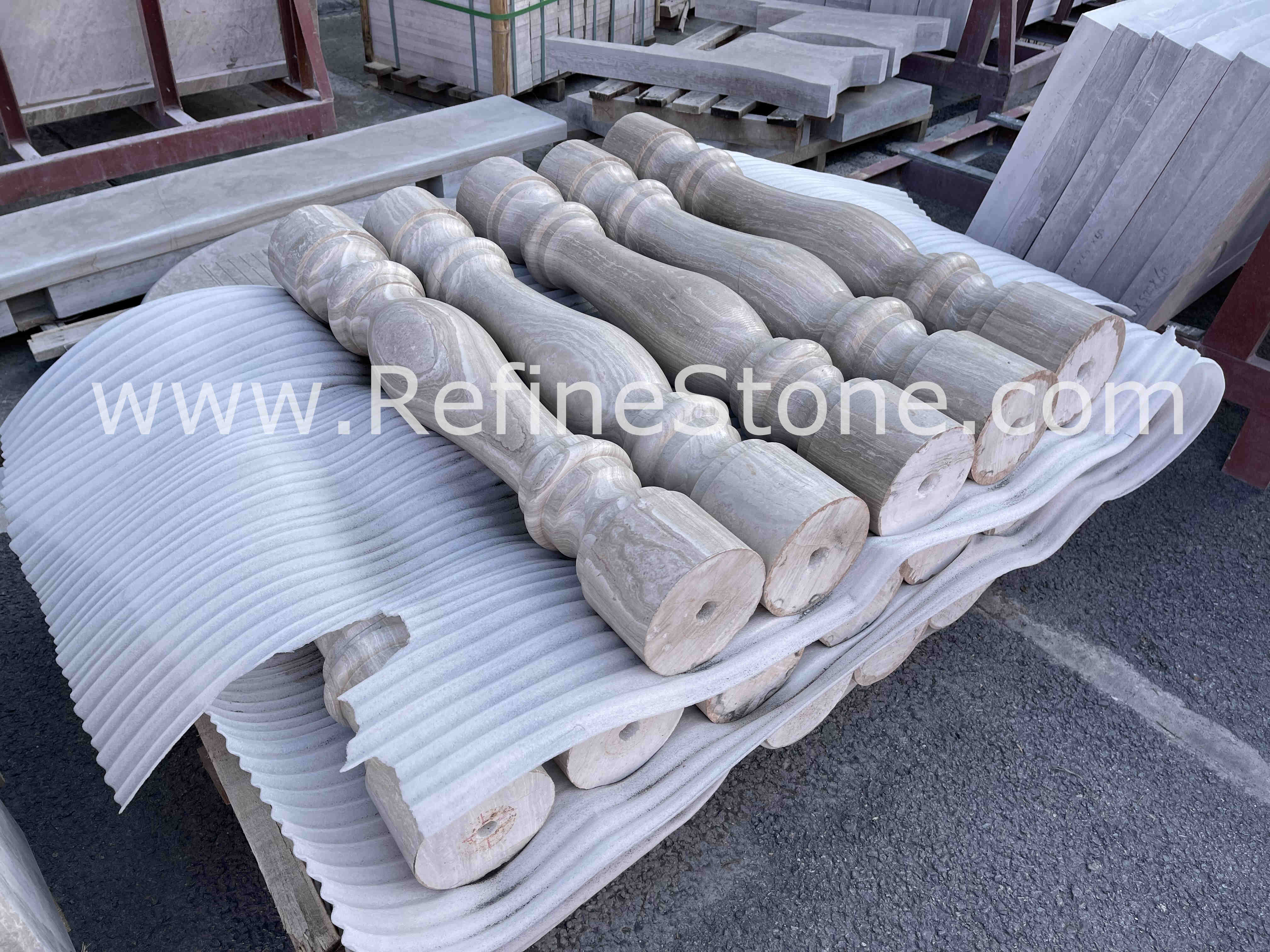 wooden marble balustrade