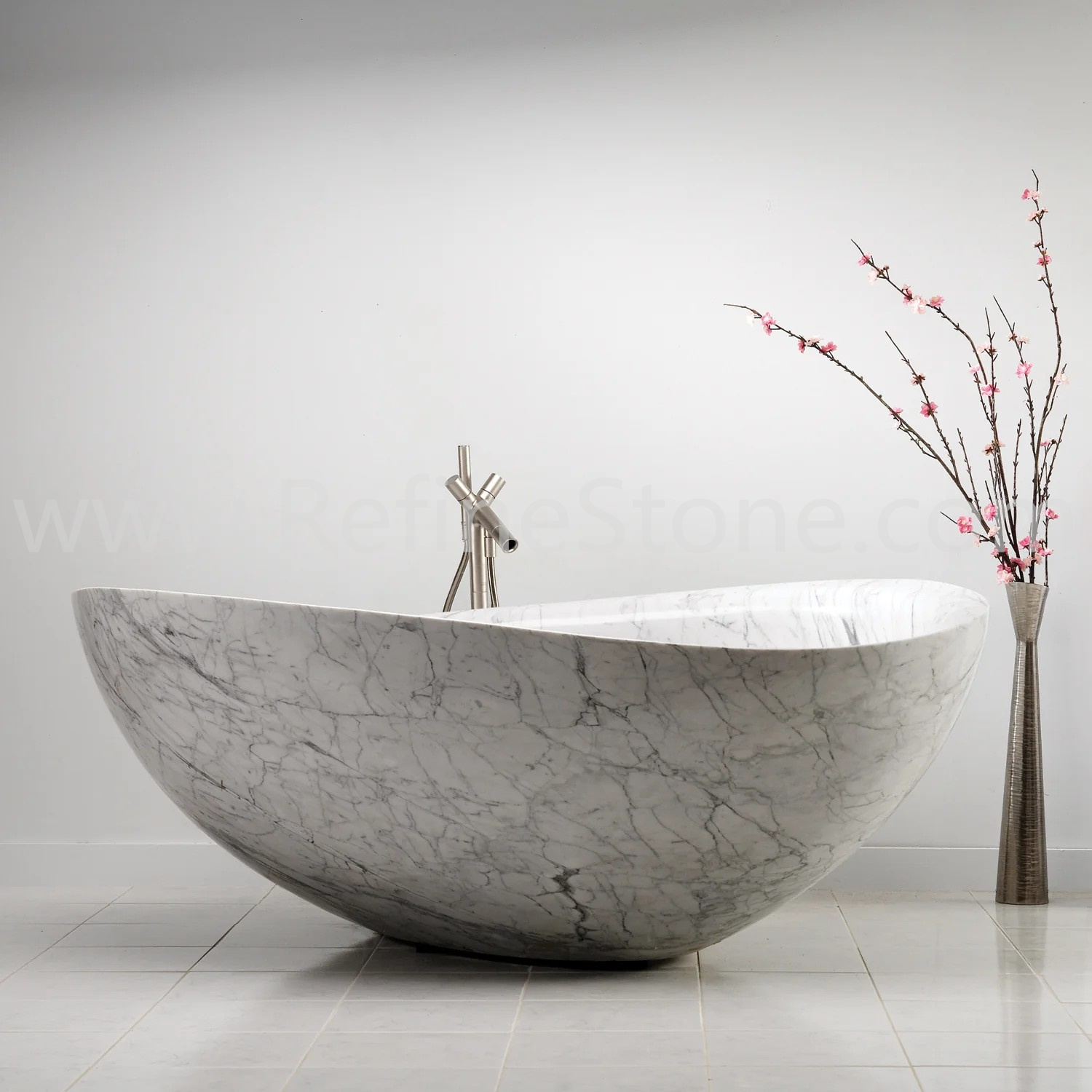 White marble bathtub